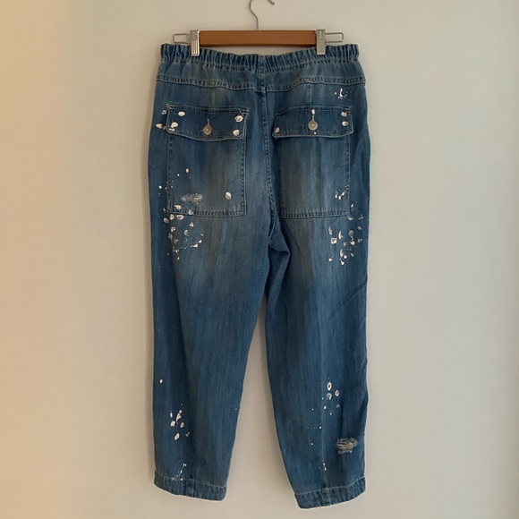 Free People Mixed Up Distressed Utility Jeans - Picture 6 of 7